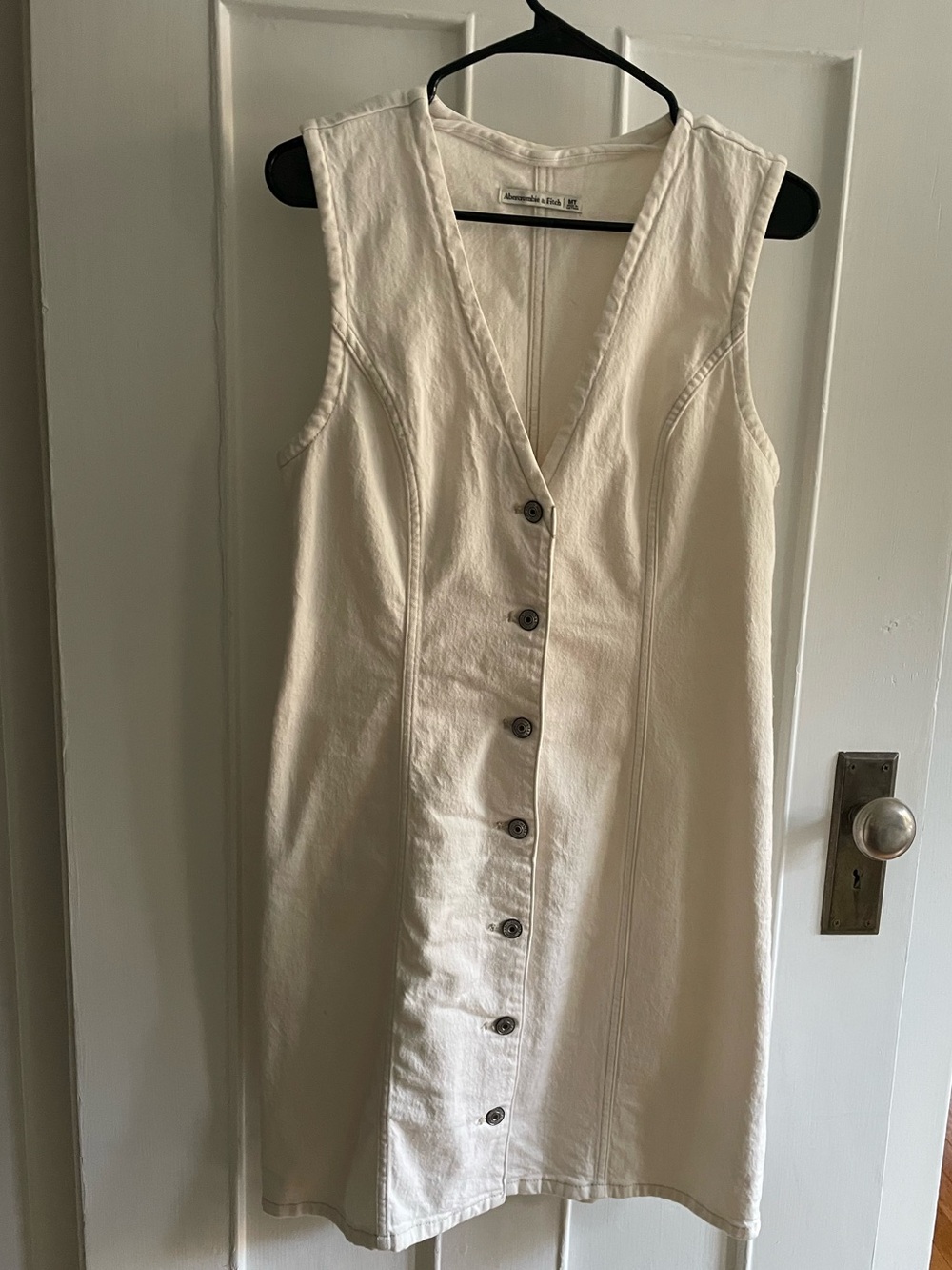 Abercrombie & Fitch white denim button up dress